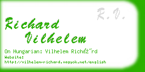 richard vilhelem business card